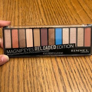 Rimmel London Magnif'eyes Reloaded Palette with Gold, Brown, and Blue